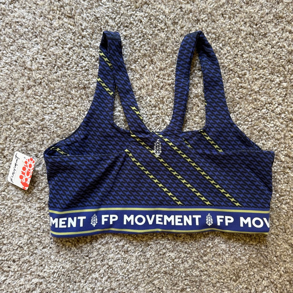 Free People Never Better Logo Square Neck Sports Bra NWT Medium FP Movement - Picture 3 of 4